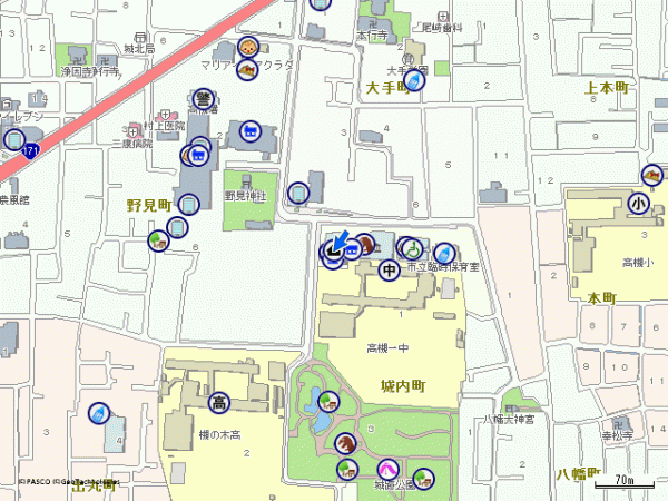 城内公民館 周辺地図