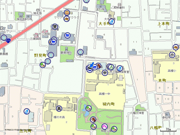 城内公民館　周辺地図