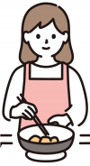 エプロン女性料理のイラスト