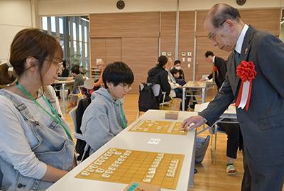 親子指導対局の様子