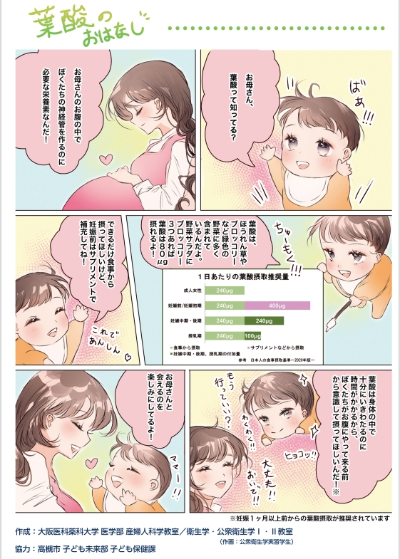葉酸リーフレット表の画像