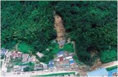 急傾斜地の崩壊の写真の画像