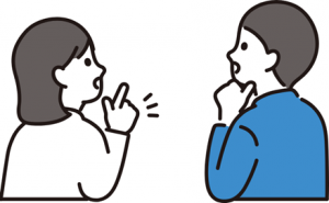 相談する人たちのイラスト