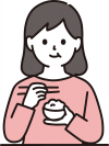 ごはんを食べる女性