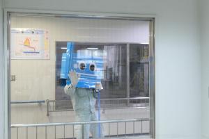 施設見学中に登場したクリンくん