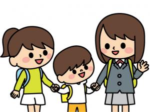 小学生と中学生のイラスト