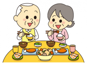 食事風景のイラスト